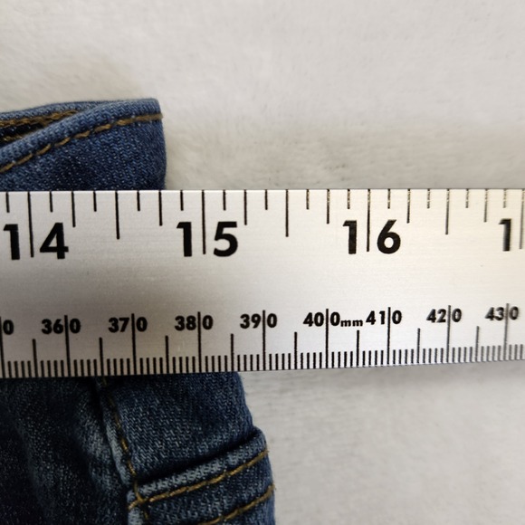 ENCORE JEANS Womens Size 11 Blue Distressed Ripped‎ Frayed Hem Skinny Jeans - Picture 5 of 8